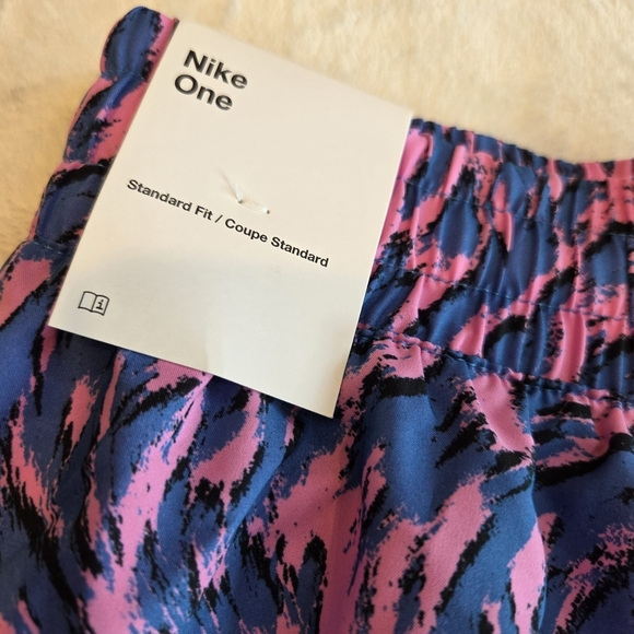 Nike One Kids' Training Shorts - Pink & Blue Animal Print - Size Large Dri-Fit - Picture 7 of 10